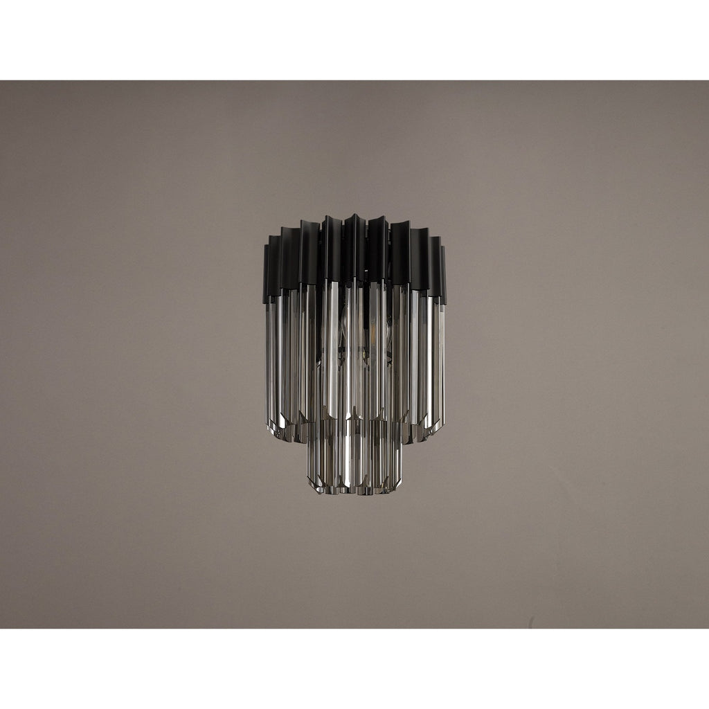 NL89369 Vienna 3 Light Ceiling Light Matt Black Smoked