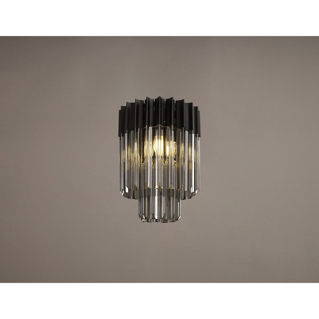 NL89369 Vienna 3 Light Ceiling Light Matt Black Smoked