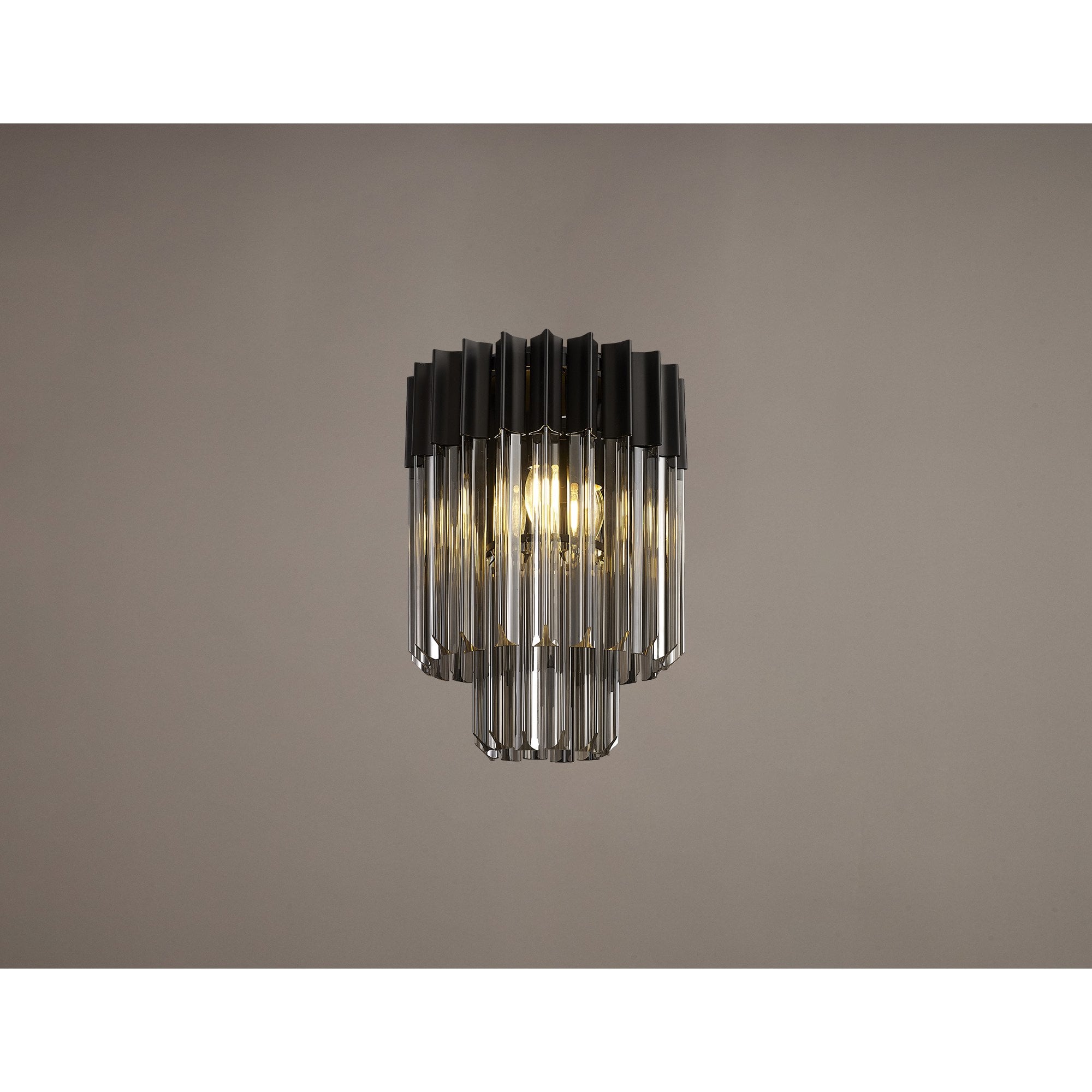NL89369 Vienna 3 Light Ceiling Light Matt Black Smoked