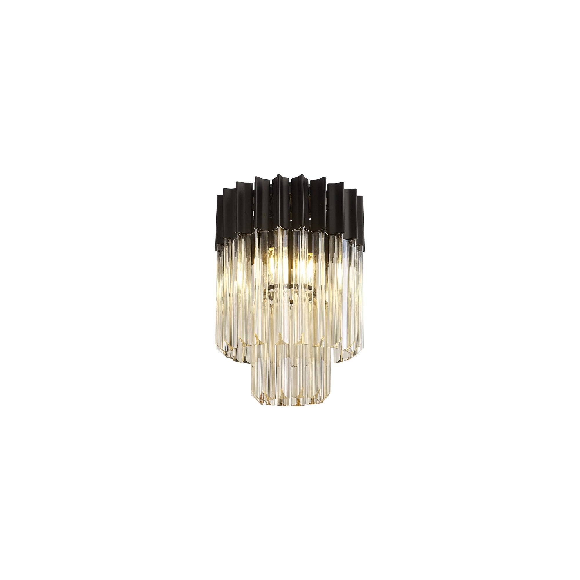 NL89379 Vienna 3 Light Ceiling Light Matt Black Cognac