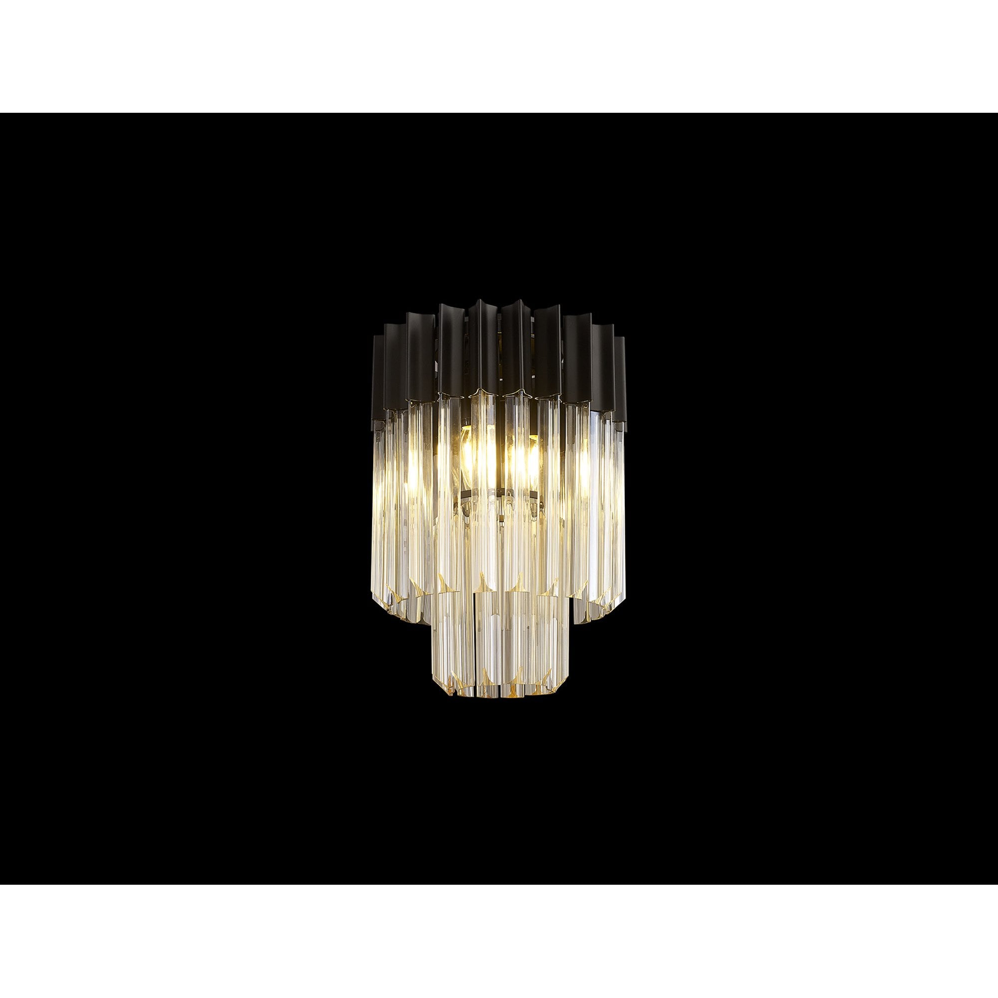 NL89379 Vienna 3 Light Ceiling Light Matt Black Cognac
