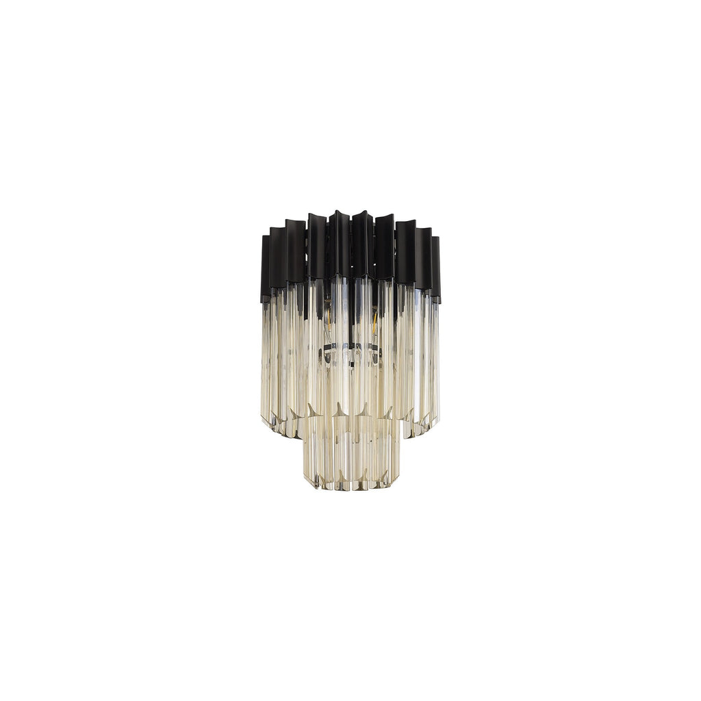 NL89379 Vienna 3 Light Ceiling Light Matt Black Cognac