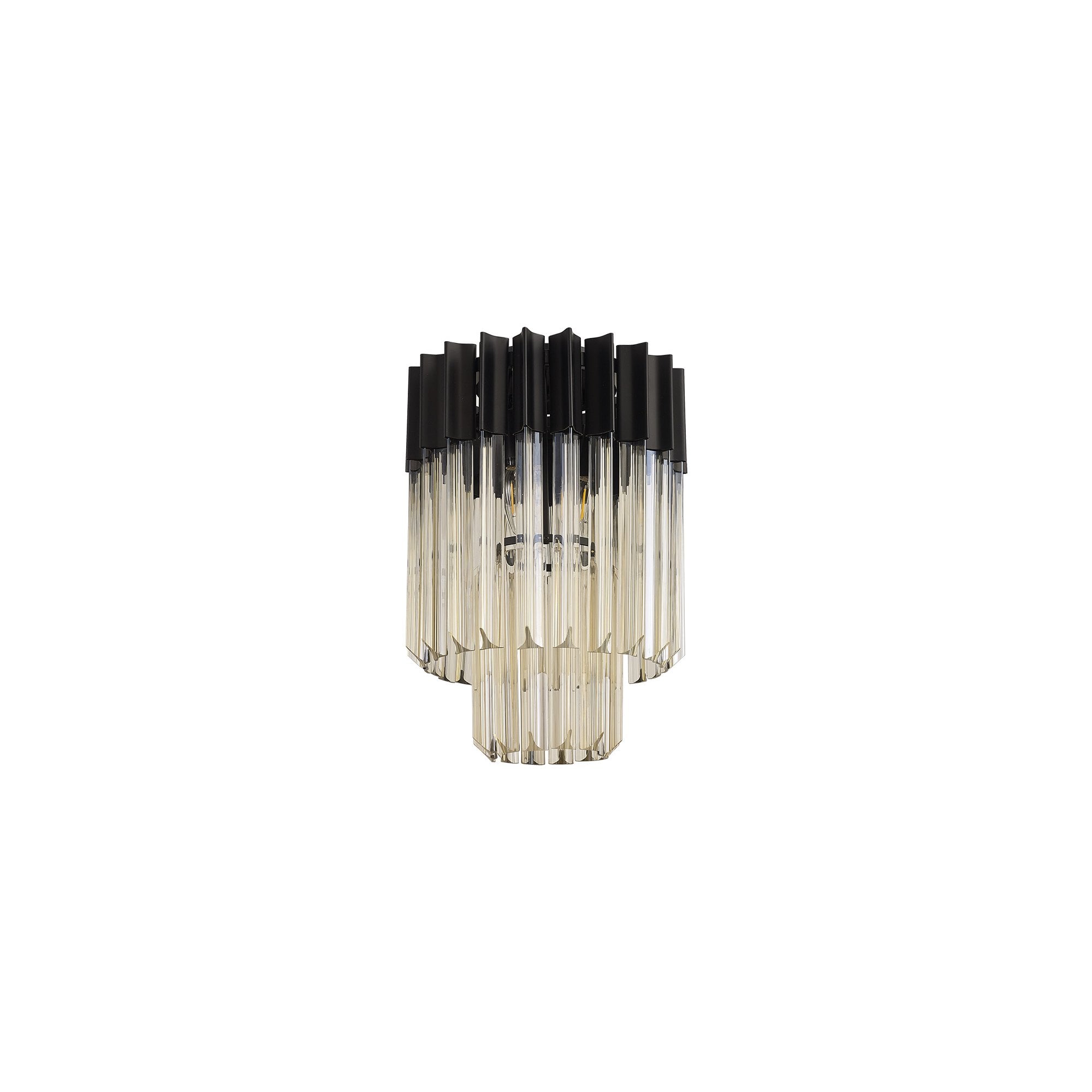 NL89379 Vienna 3 Light Ceiling Light Matt Black Cognac