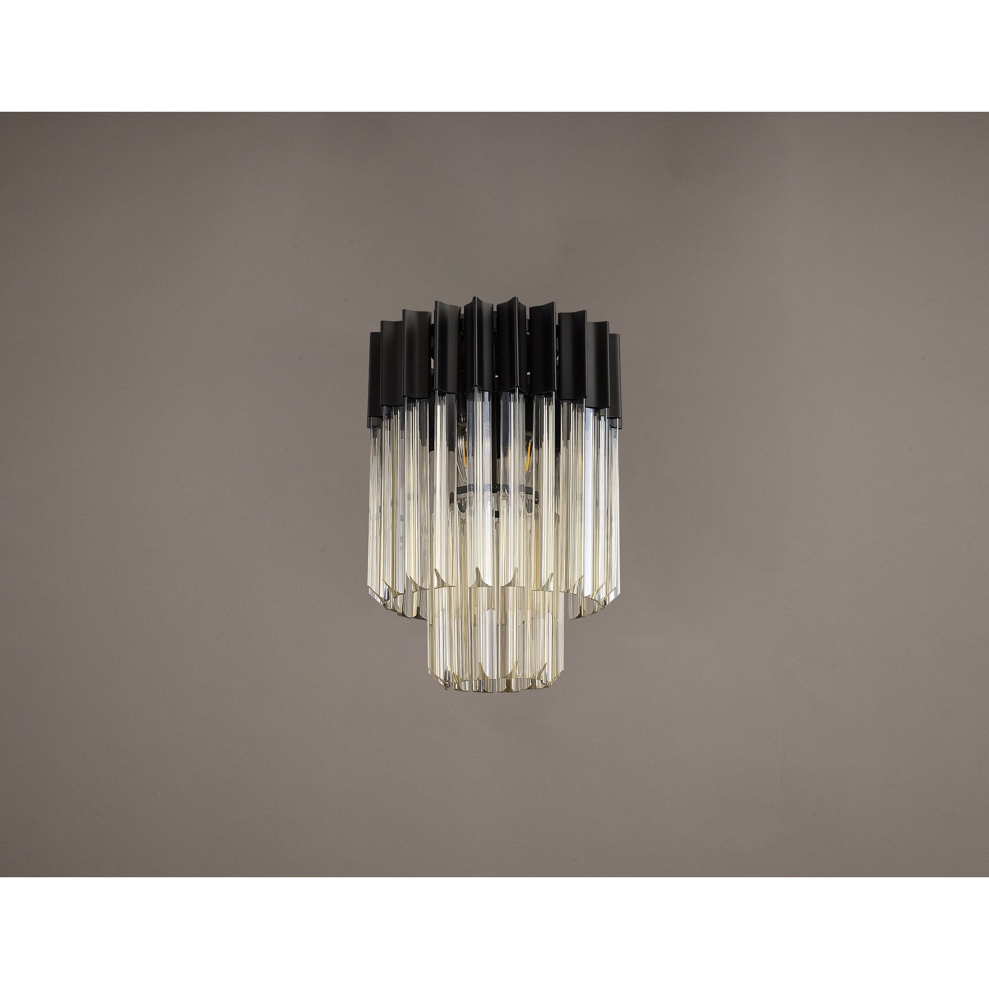 NL89379 Vienna 3 Light Ceiling Light Matt Black Cognac