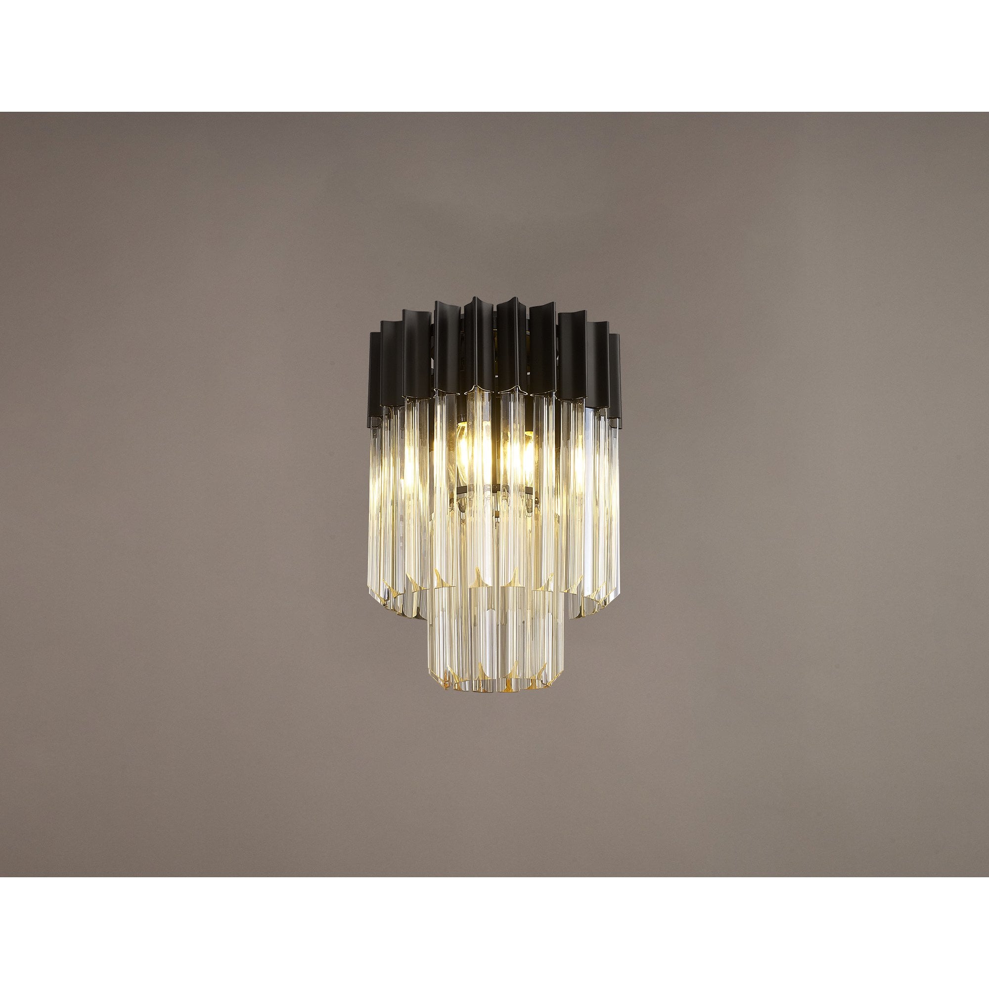 NL89379 Vienna 3 Light Ceiling Light Matt Black Cognac