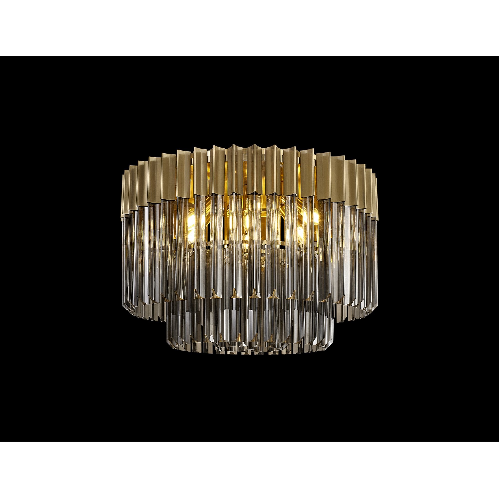 NL89389 Vienna 7 Light Ceiling Light Brass Smoked