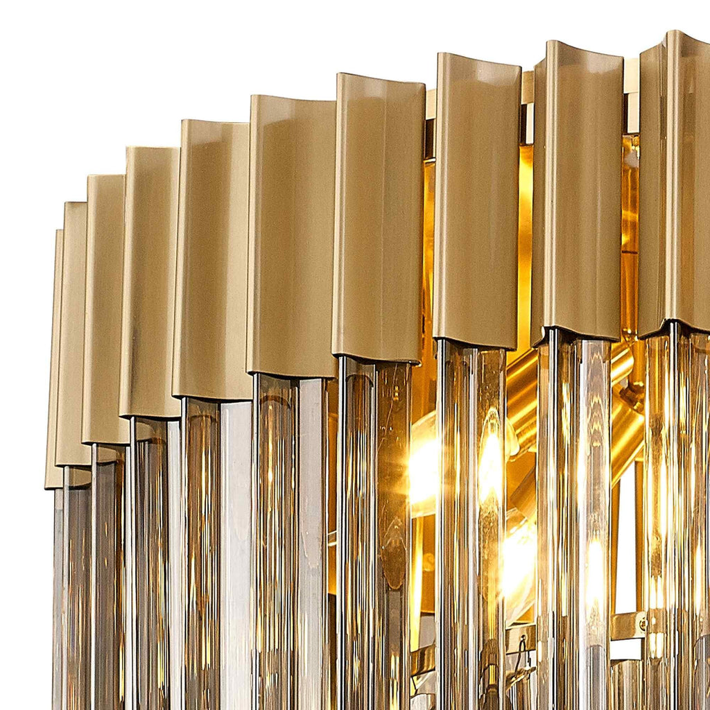 NL89389 Vienna 7 Light Ceiling Light Brass Smoked