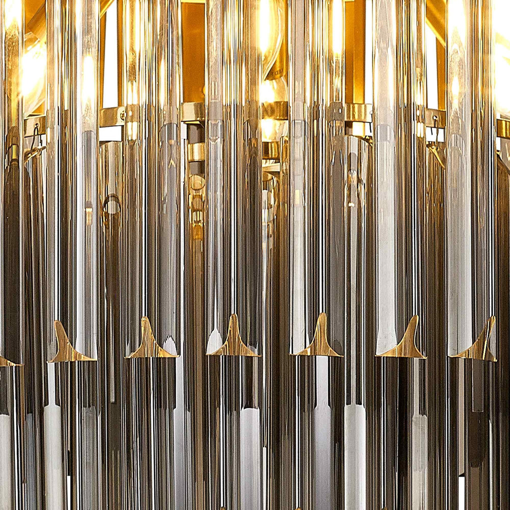 NL89389 Vienna 7 Light Ceiling Light Brass Smoked