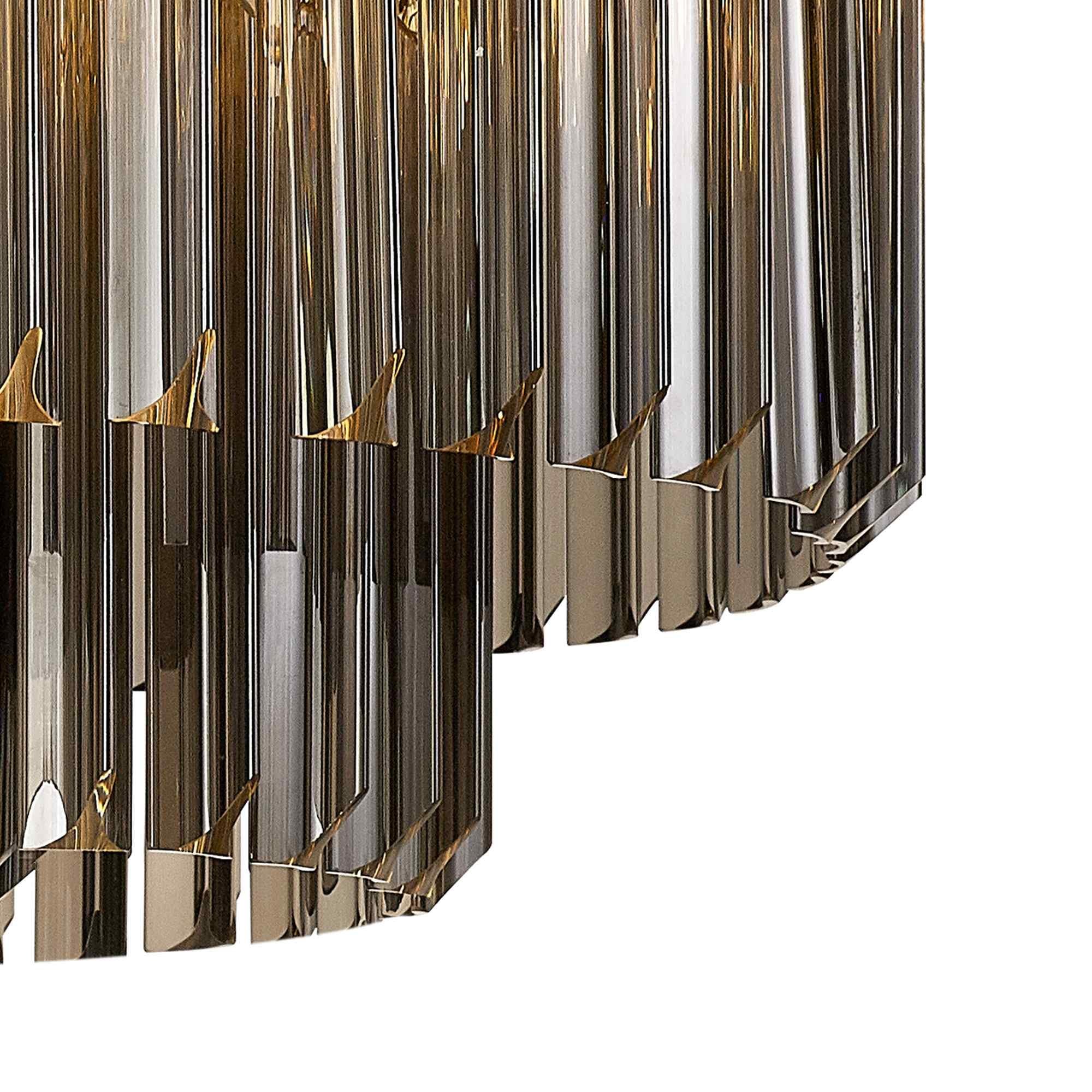 NL89389 Vienna 7 Light Ceiling Light Brass Smoked