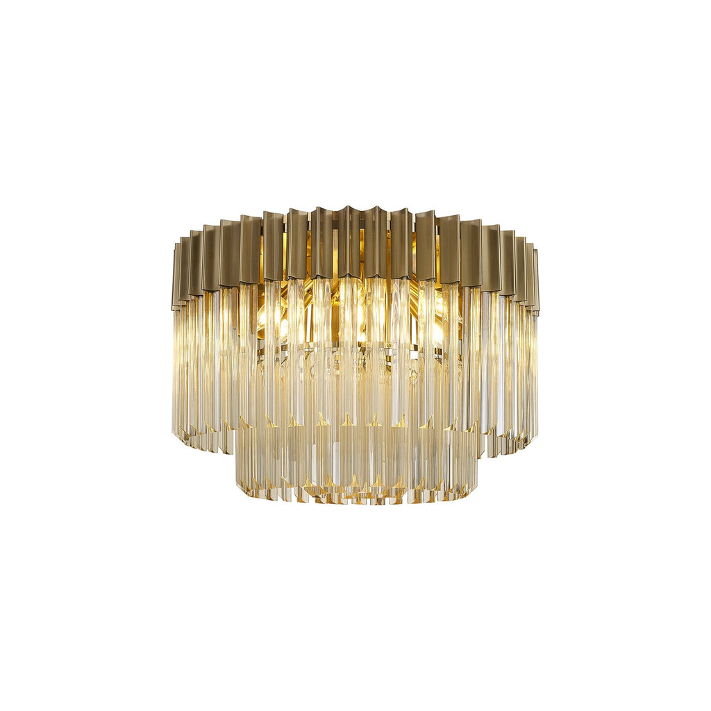 NL89399 Vienna 7 Light Ceiling Light Brass Cognac