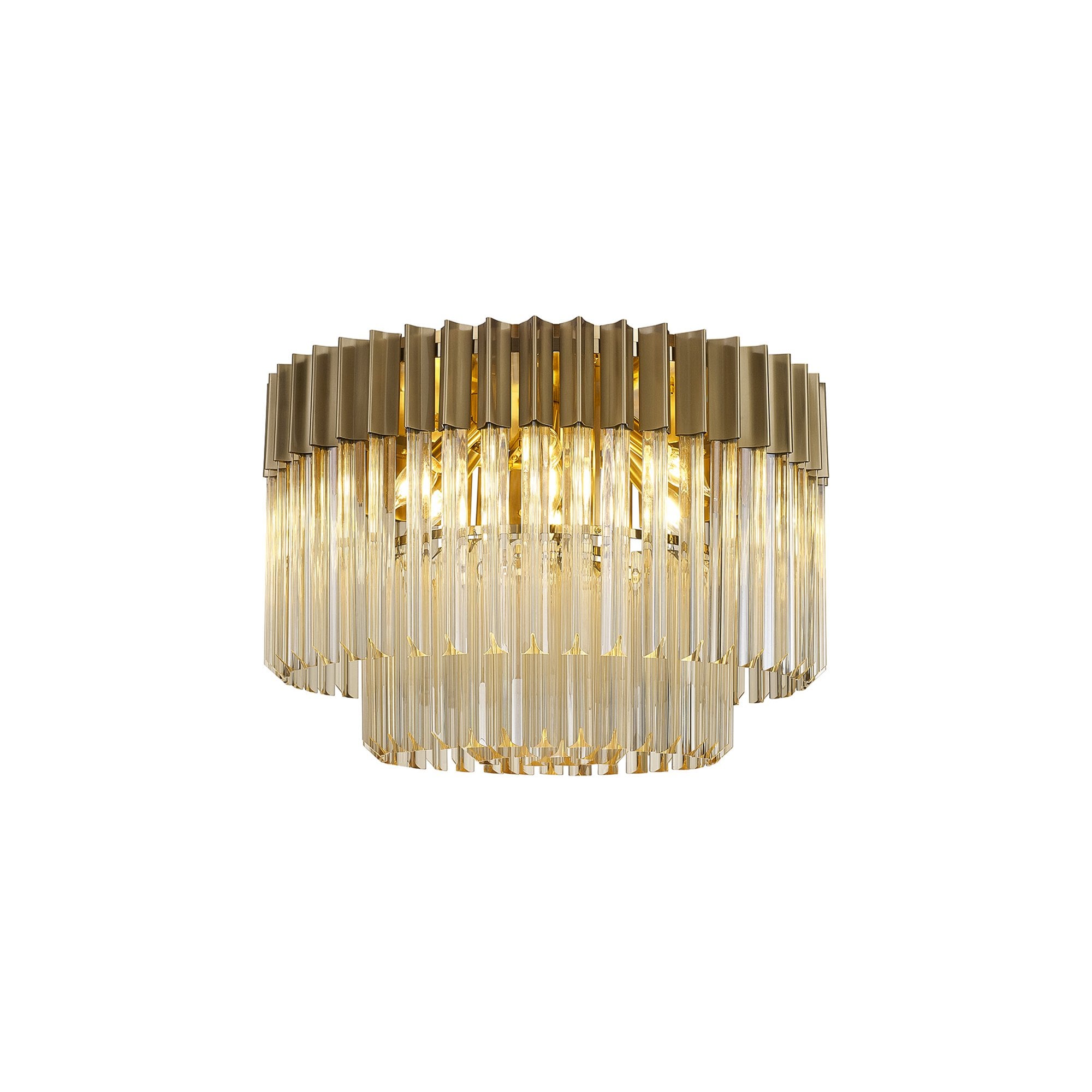 NL89399 Vienna 7 Light Ceiling Light Brass Cognac