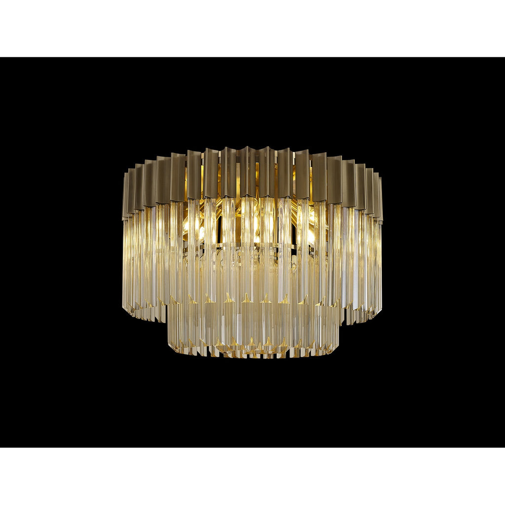 NL89399 Vienna 7 Light Ceiling Light Brass Cognac