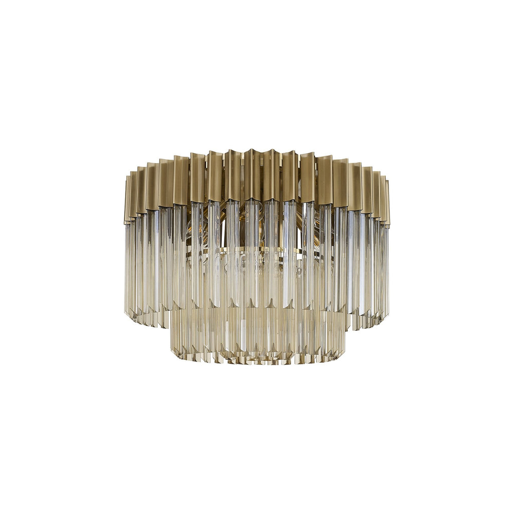 NL89399 Vienna 7 Light Ceiling Light Brass Cognac