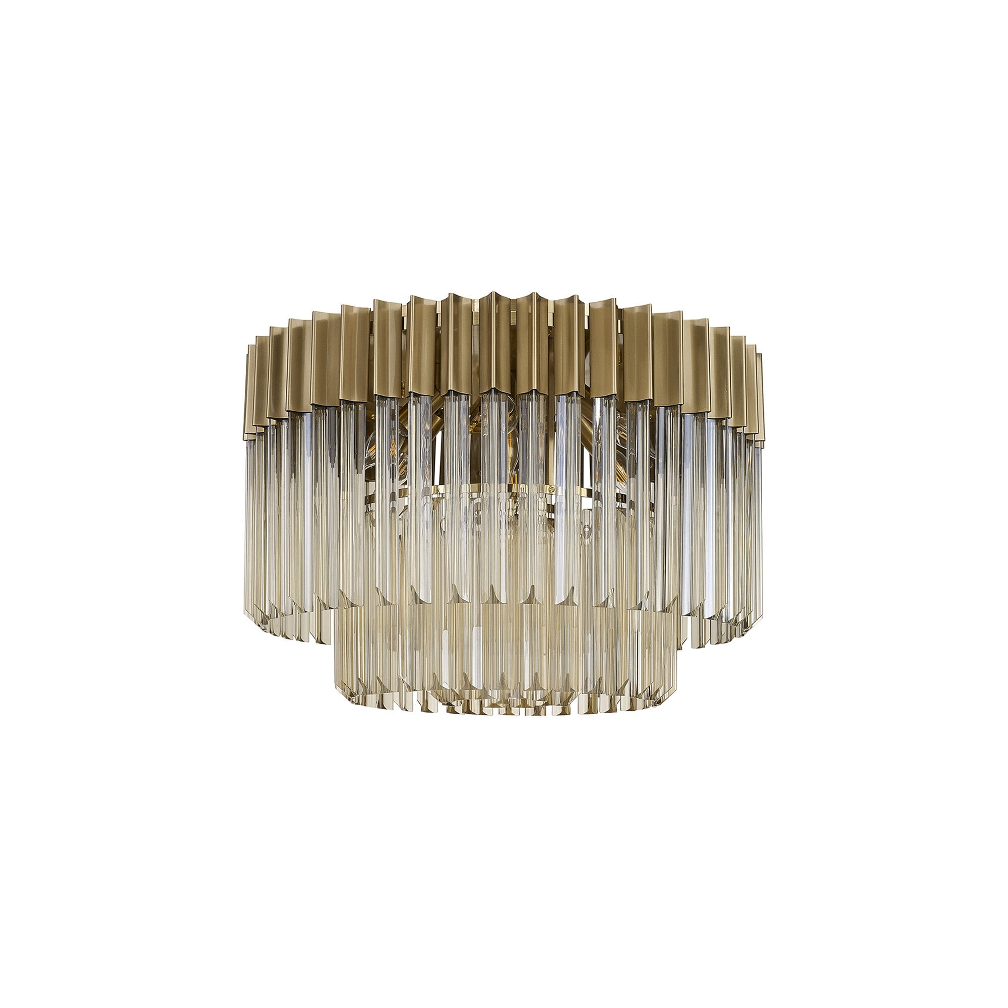 NL89399 Vienna 7 Light Ceiling Light Brass Cognac