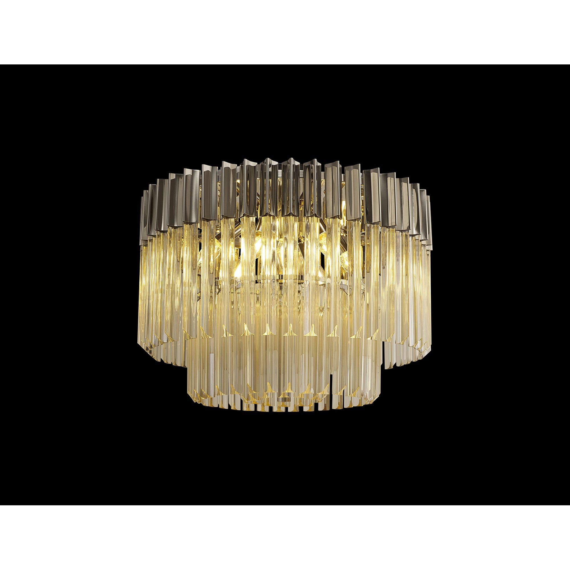 NL89409 Vienna 7 Light Ceiling Light Polished Nickel Cognac