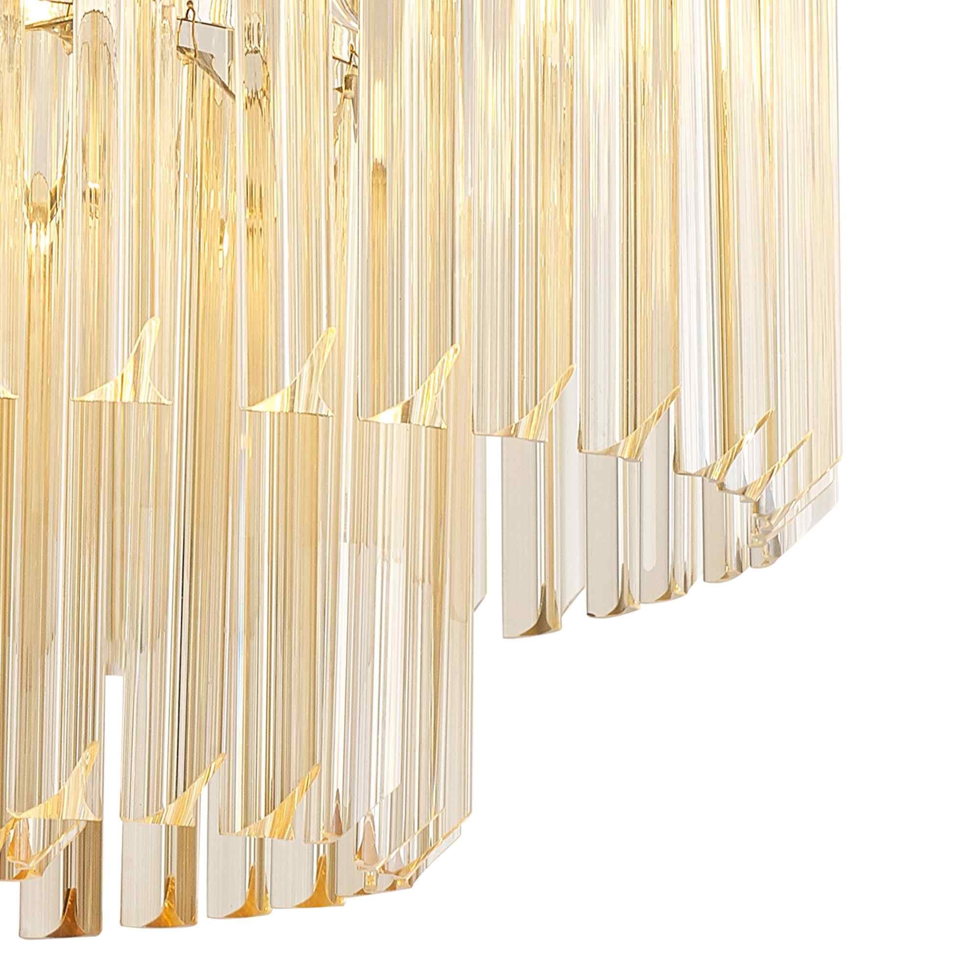 NL89409 Vienna 7 Light Ceiling Light Polished Nickel Cognac