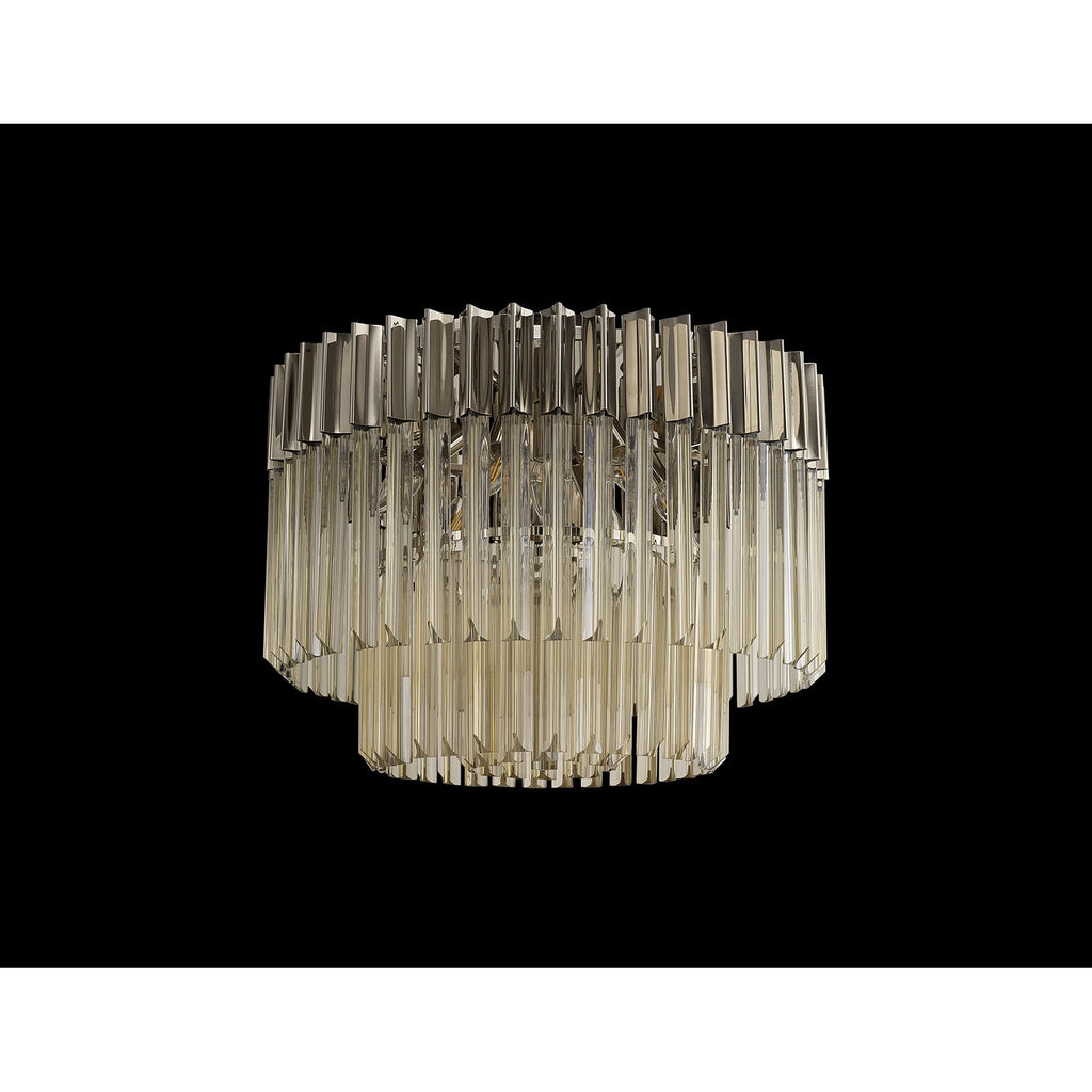 NL89409 Vienna 7 Light Ceiling Light Polished Nickel Cognac