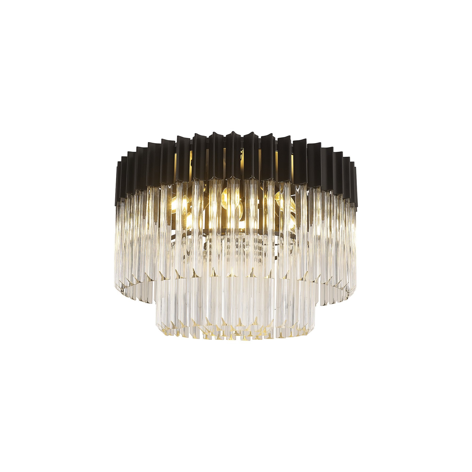 NL89419 Vienna 7 Light Ceiling Light Matt Black Clear