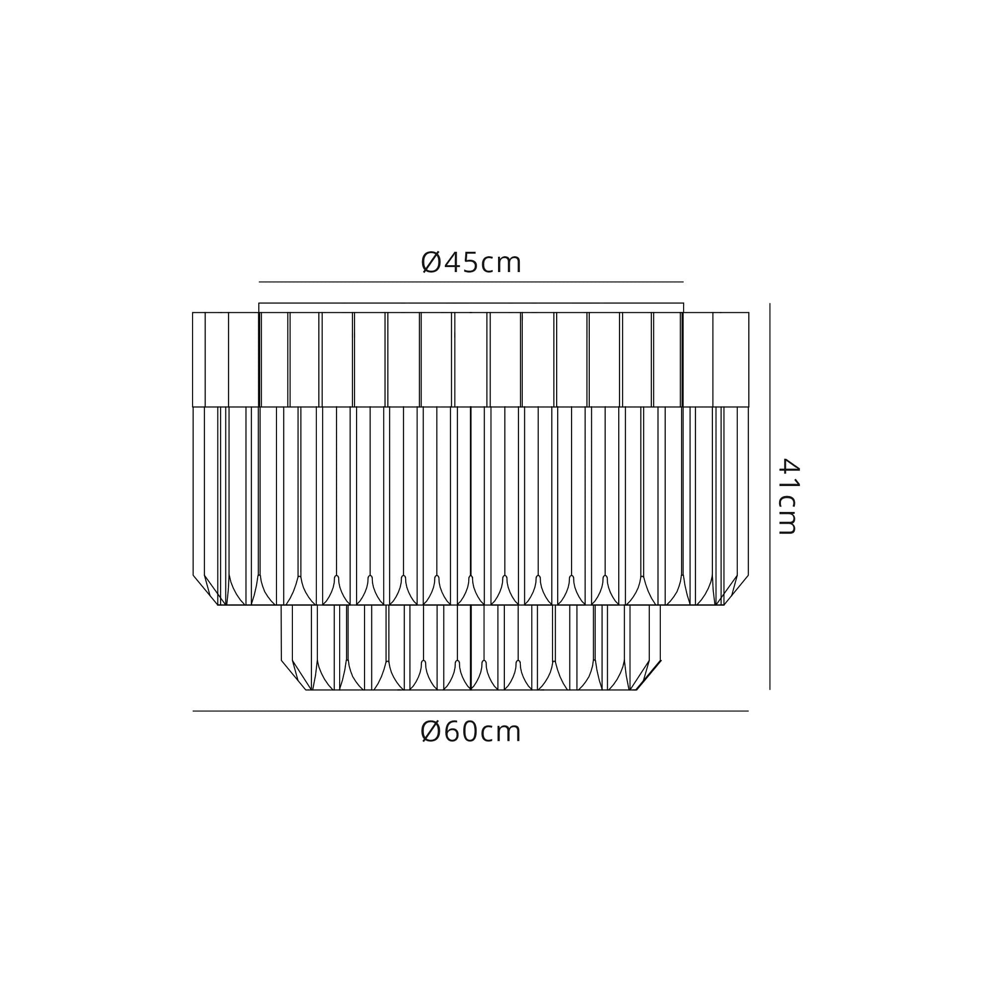 NL89419 Vienna 7 Light Ceiling Light Matt Black Clear