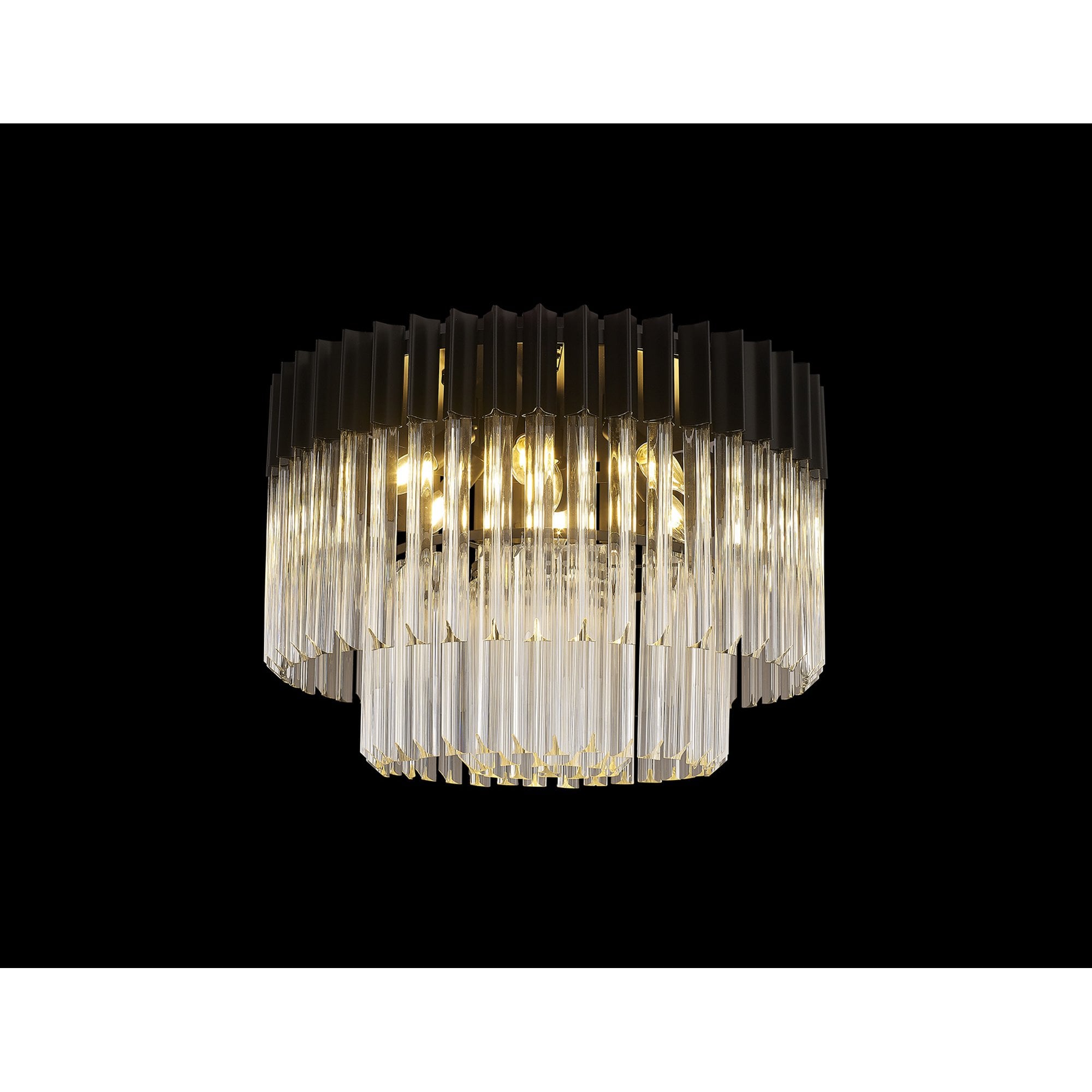 NL89419 Vienna 7 Light Ceiling Light Matt Black Clear