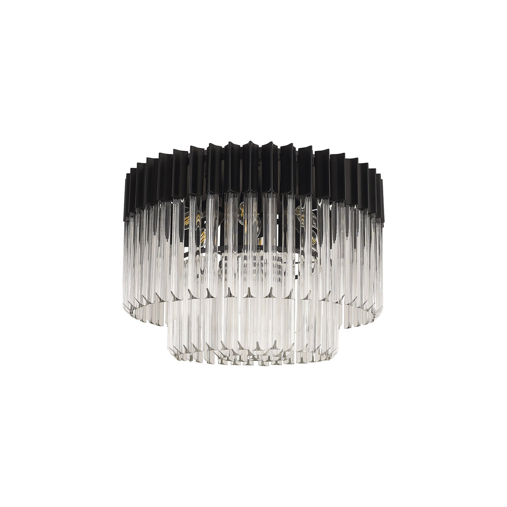 NL89419 Vienna 7 Light Ceiling Light Matt Black Clear