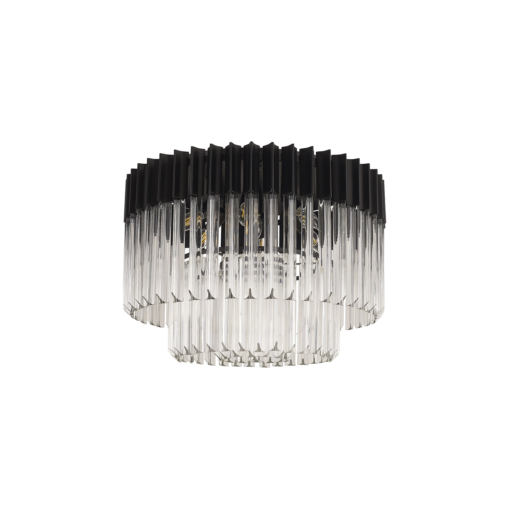 NL89419 Vienna 7 Light Ceiling Light Matt Black Clear