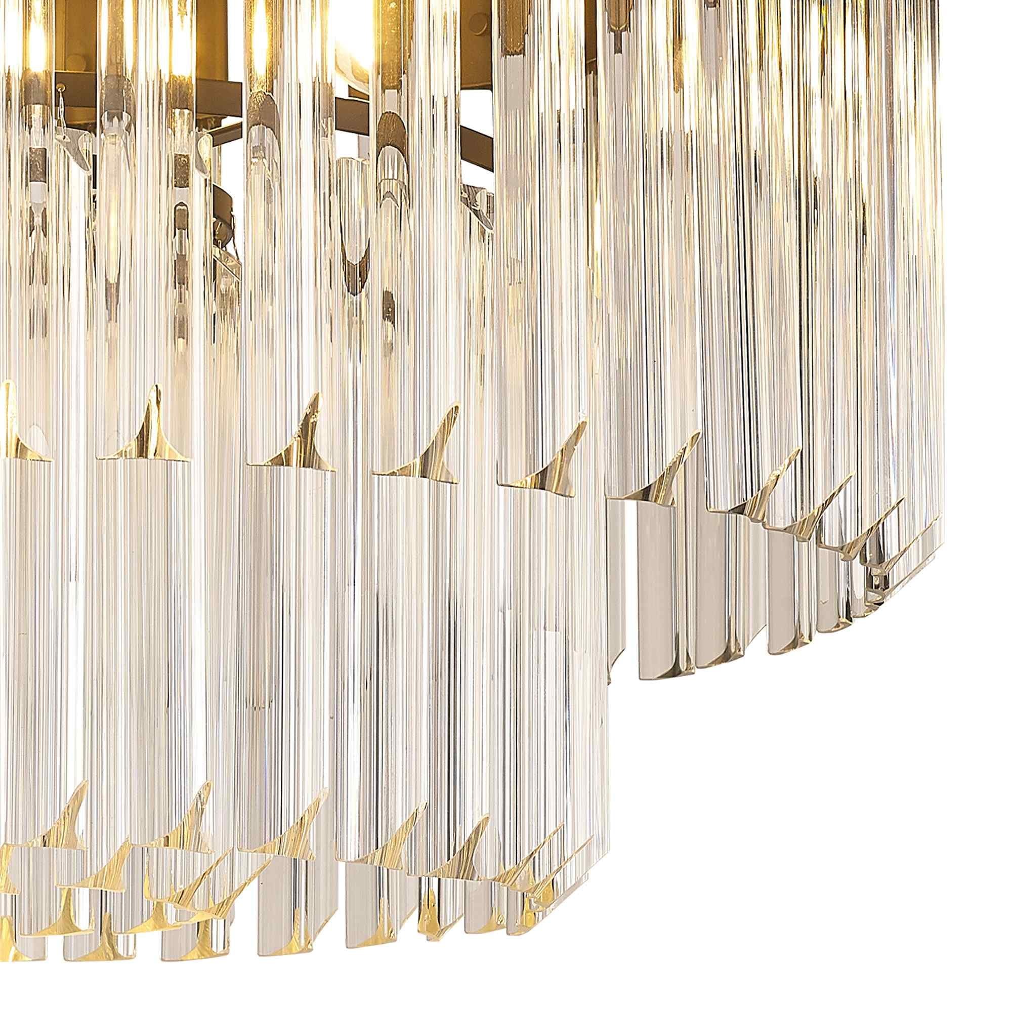 NL89419 Vienna 7 Light Ceiling Light Matt Black Clear