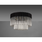 NL89419 Vienna 7 Light Ceiling Light Matt Black Clear