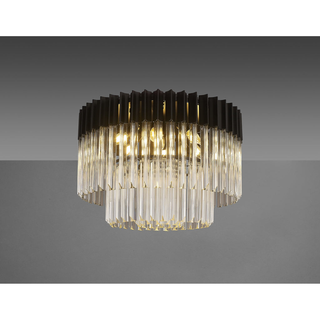 NL89419 Vienna 7 Light Ceiling Light Matt Black Clear