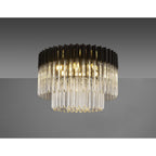 NL89419 Vienna 7 Light Ceiling Light Matt Black Clear