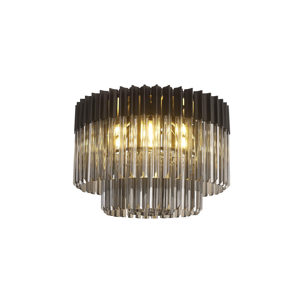 NL89429 Vienna 7 Light Ceiling Light Matt Black Smoked