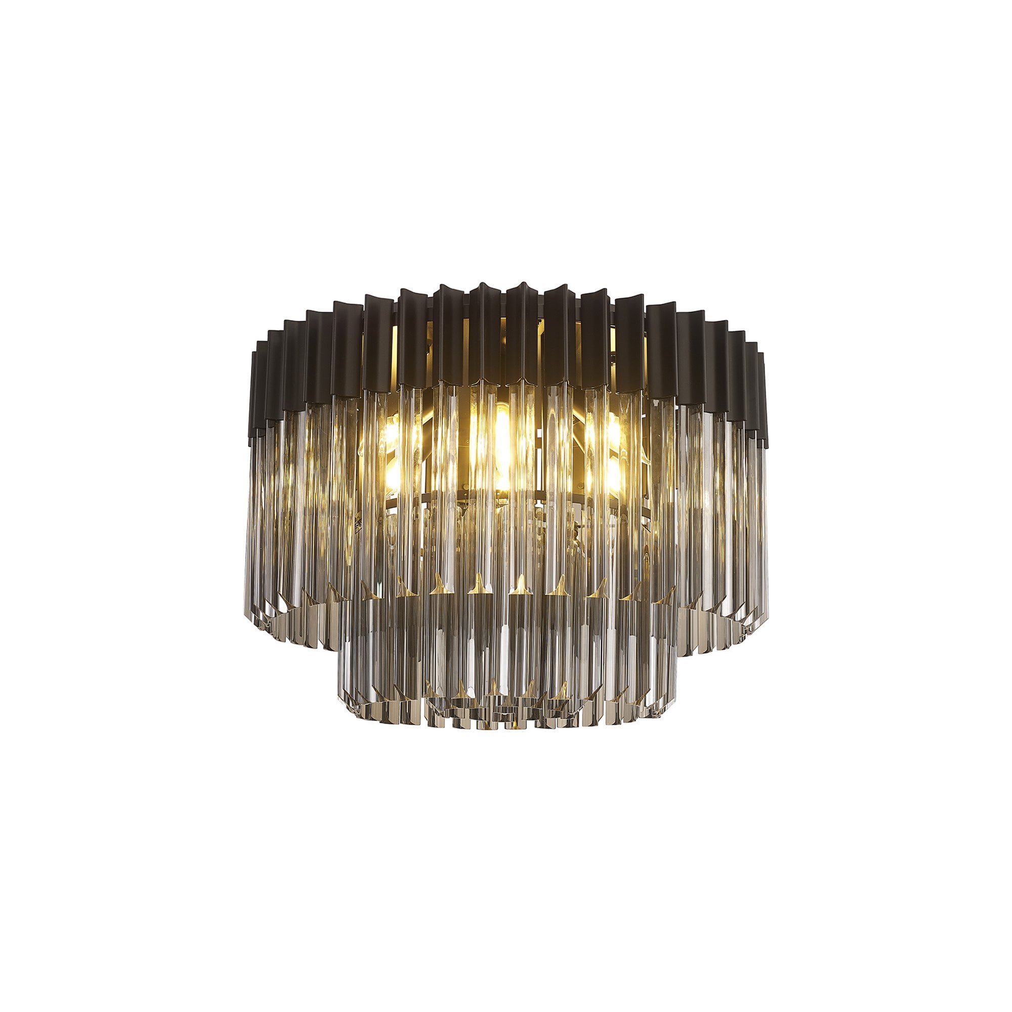 NL89429 Vienna 7 Light Ceiling Light Matt Black Smoked