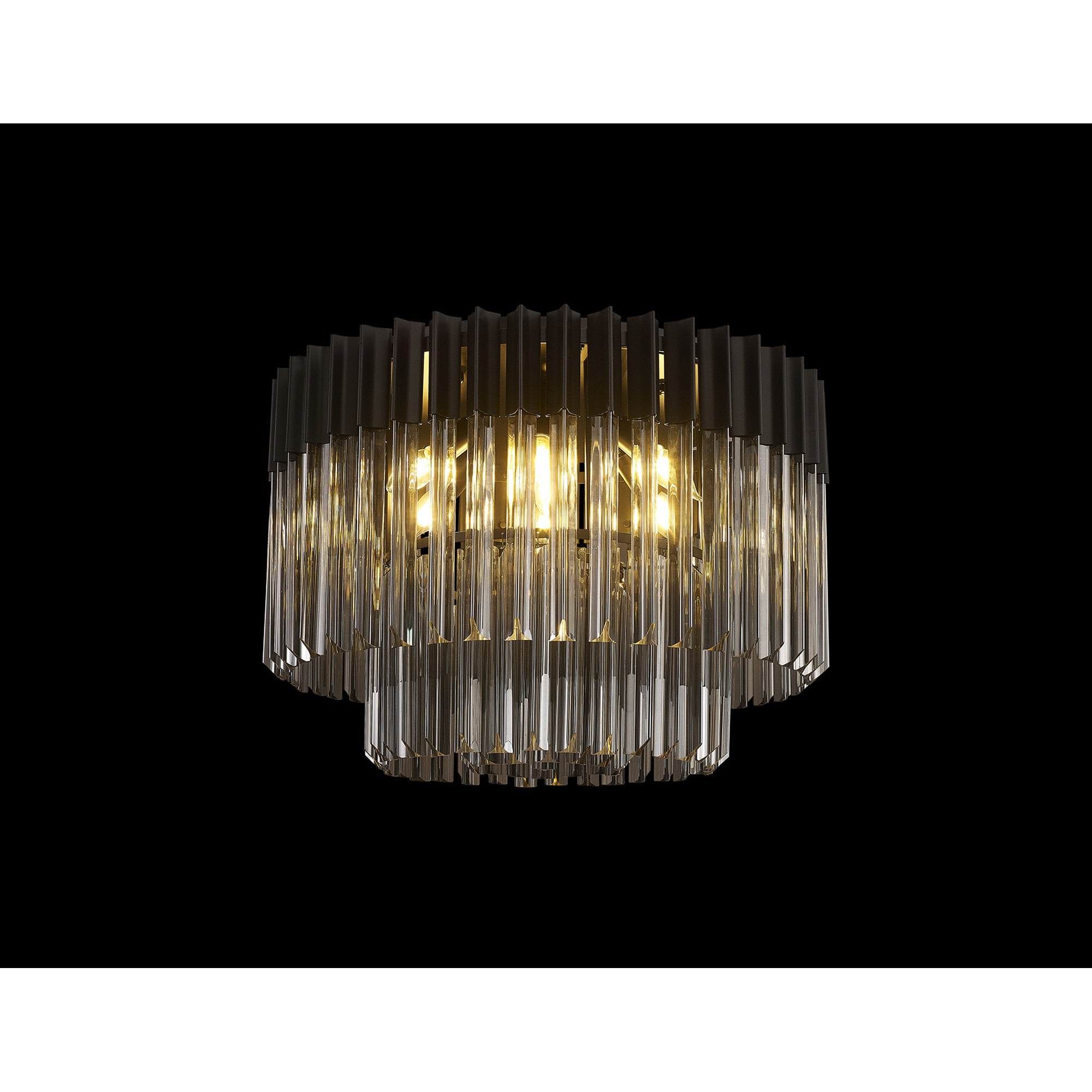 NL89429 Vienna 7 Light Ceiling Light Matt Black Smoked