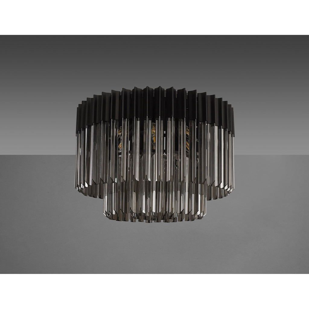 NL89429 Vienna 7 Light Ceiling Light Matt Black Smoked