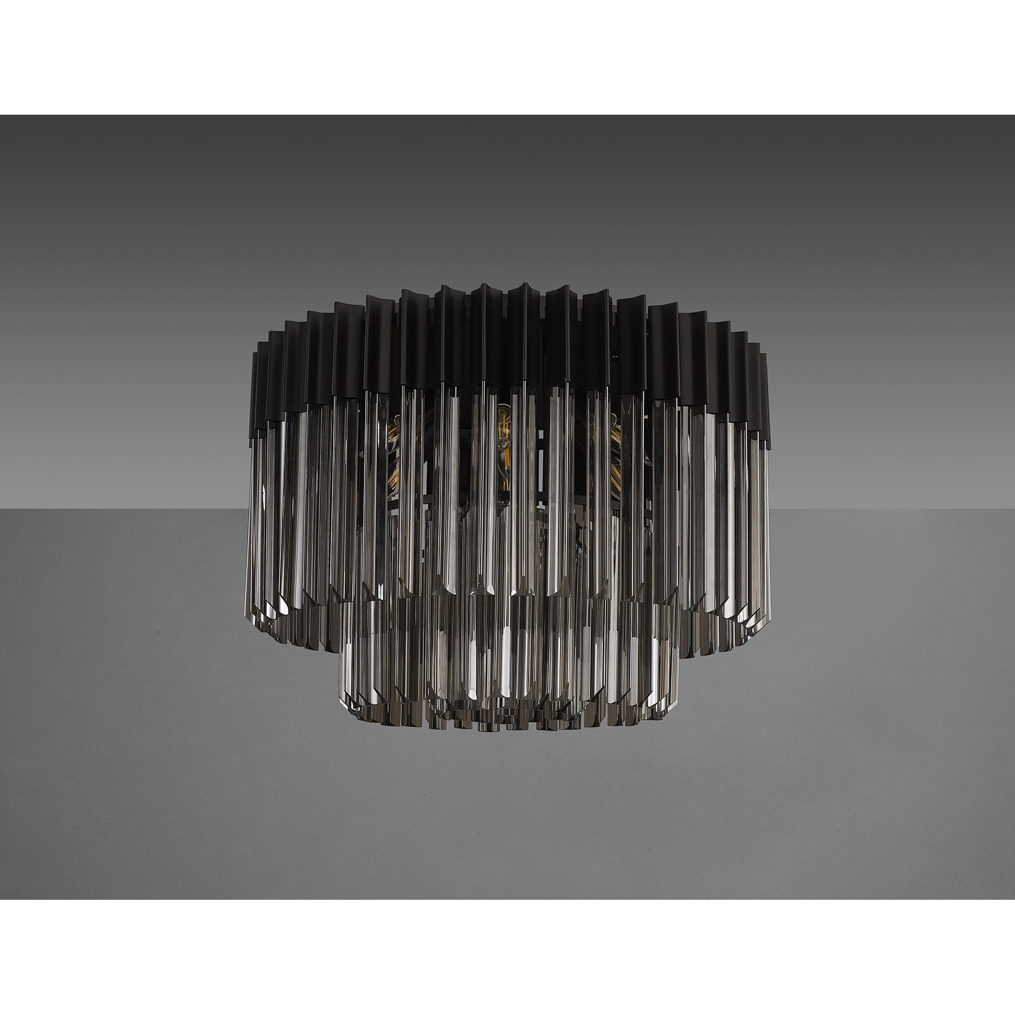 NL89429 Vienna 7 Light Ceiling Light Matt Black Smoked