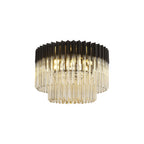 NL89439 Vienna 7 Light Ceiling Light Matt Black Cognac