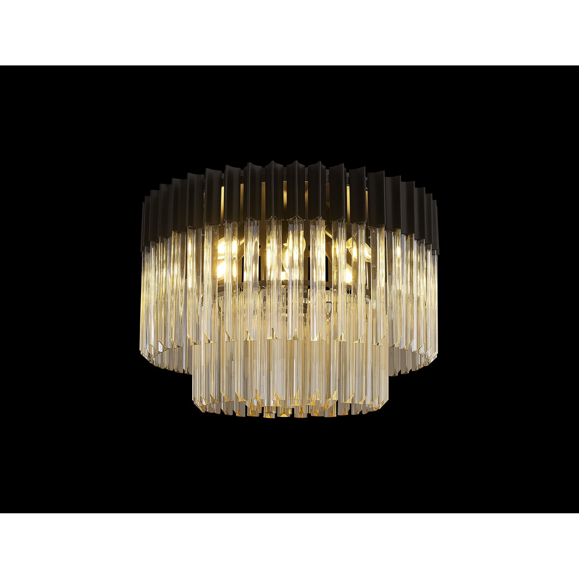 NL89439 Vienna 7 Light Ceiling Light Matt Black Cognac