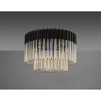 NL89439 Vienna 7 Light Ceiling Light Matt Black Cognac