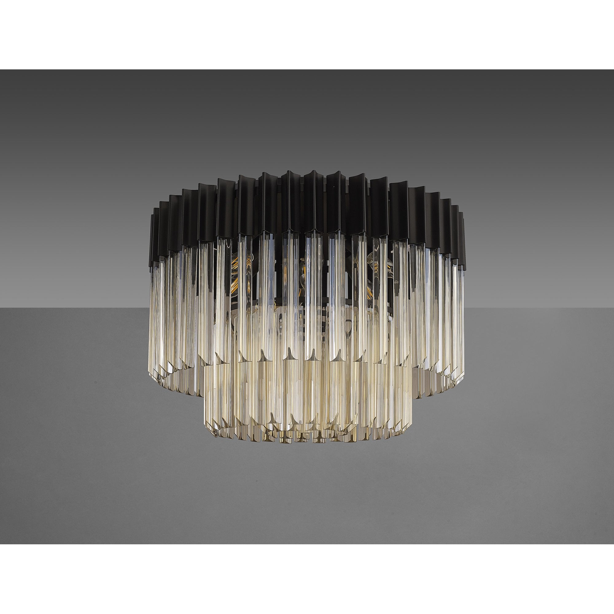 NL89439 Vienna 7 Light Ceiling Light Matt Black Cognac