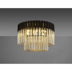 NL89439 Vienna 7 Light Ceiling Light Matt Black Cognac