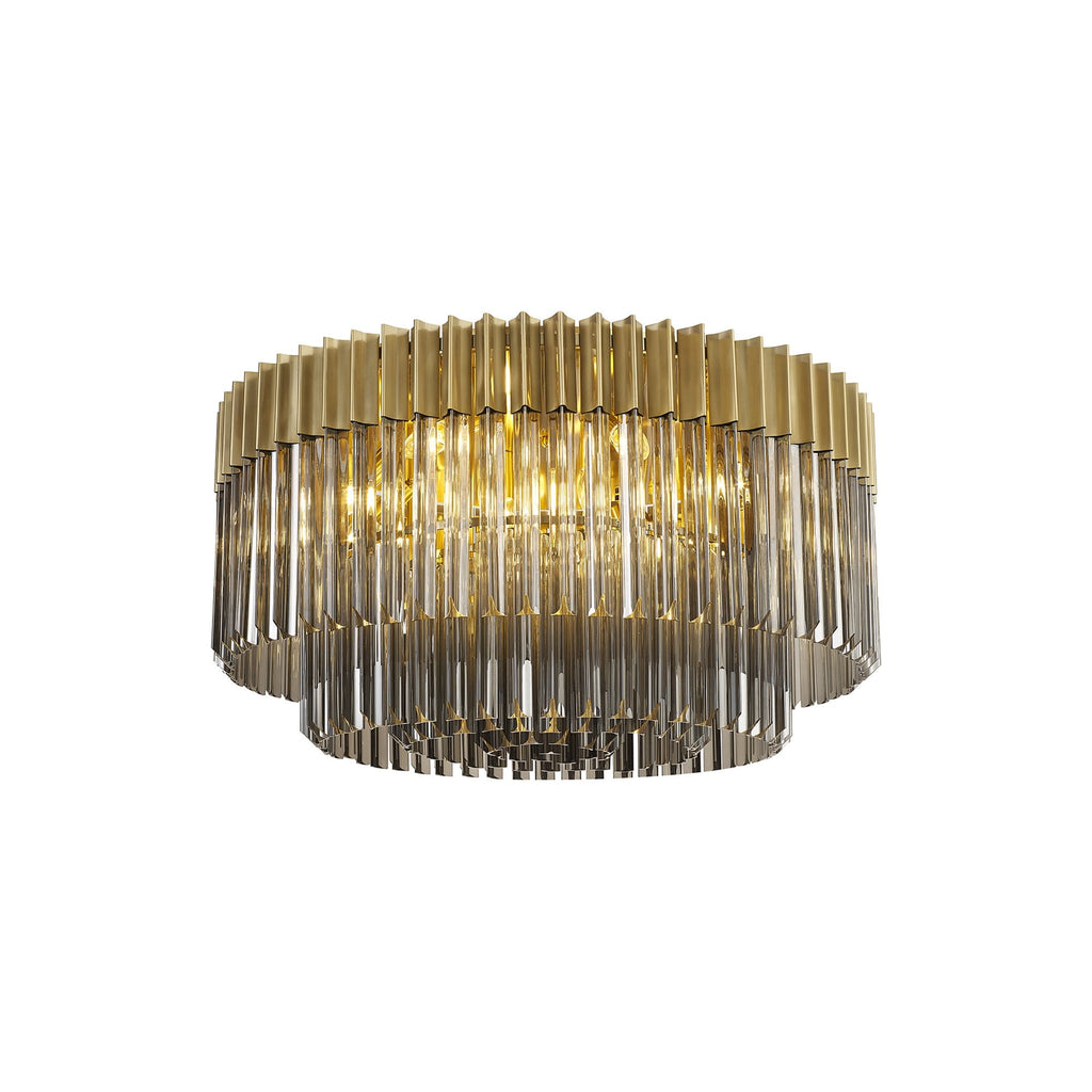 NL89449 Vienna 12 Light Ceiling Light Brass Smoked