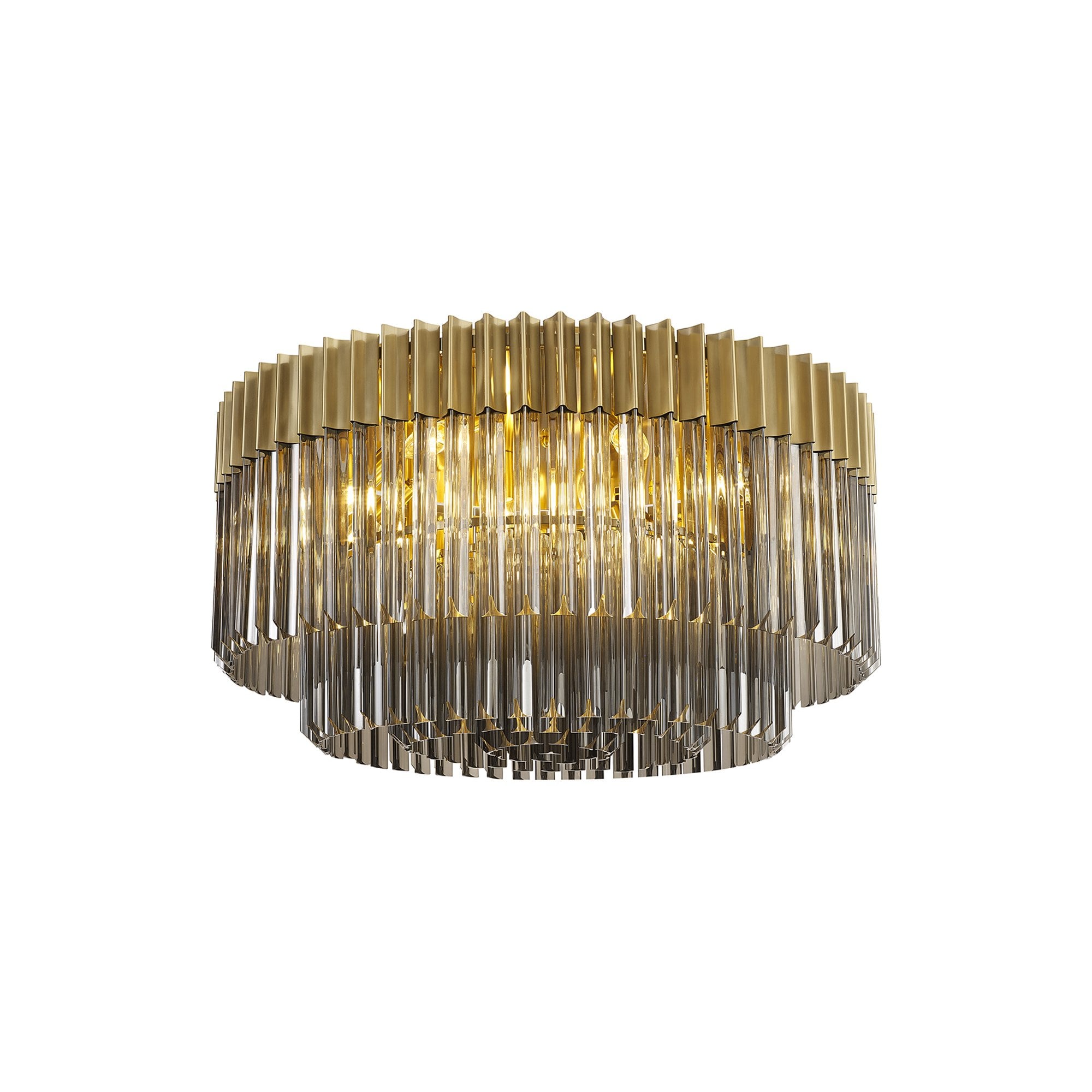 NL89449 Vienna 12 Light Ceiling Light Brass Smoked