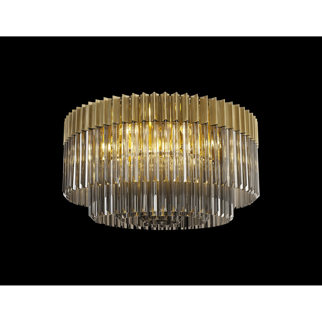 NL89449 Vienna 12 Light Ceiling Light Brass Smoked