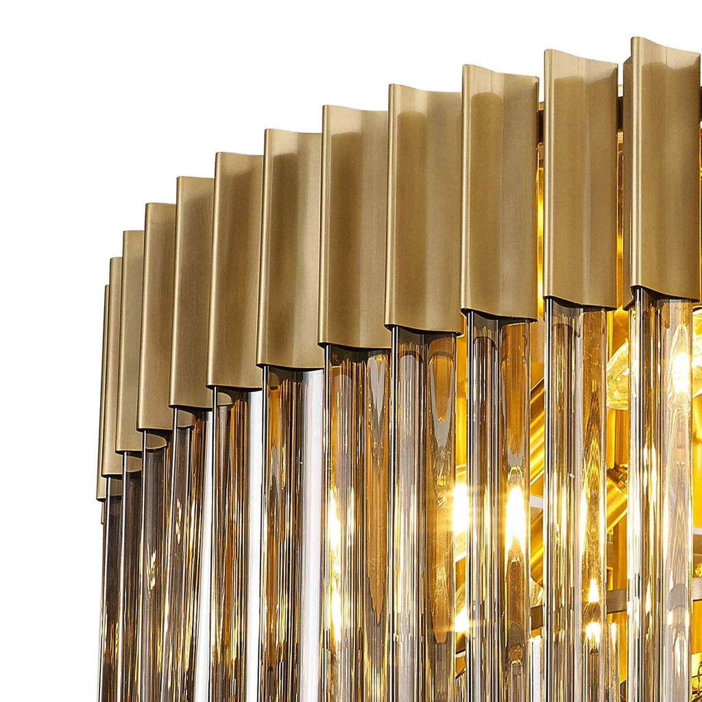 NL89449 Vienna 12 Light Ceiling Light Brass Smoked
