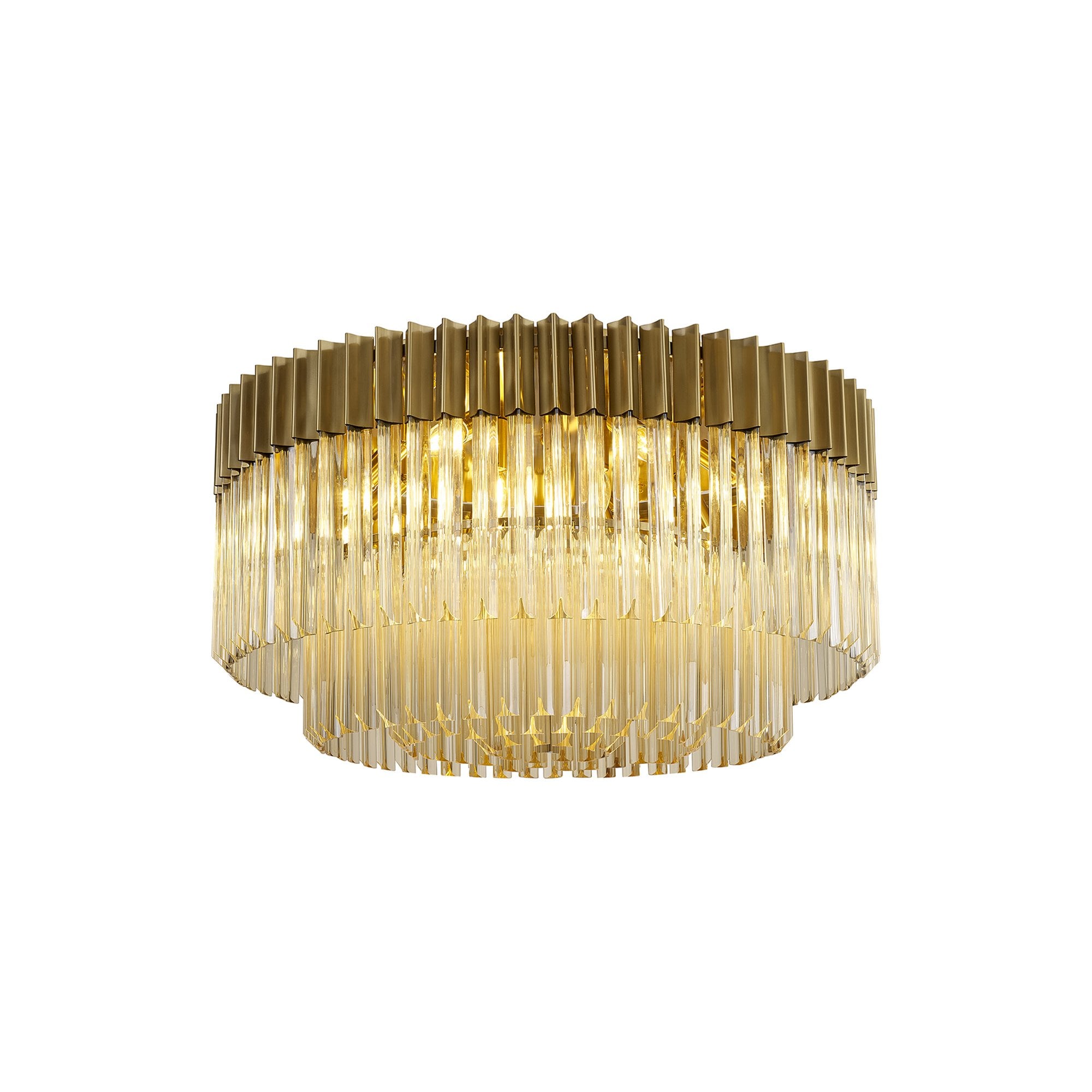 NL89459 Vienna 12 Light Ceiling Light Brass Cognac