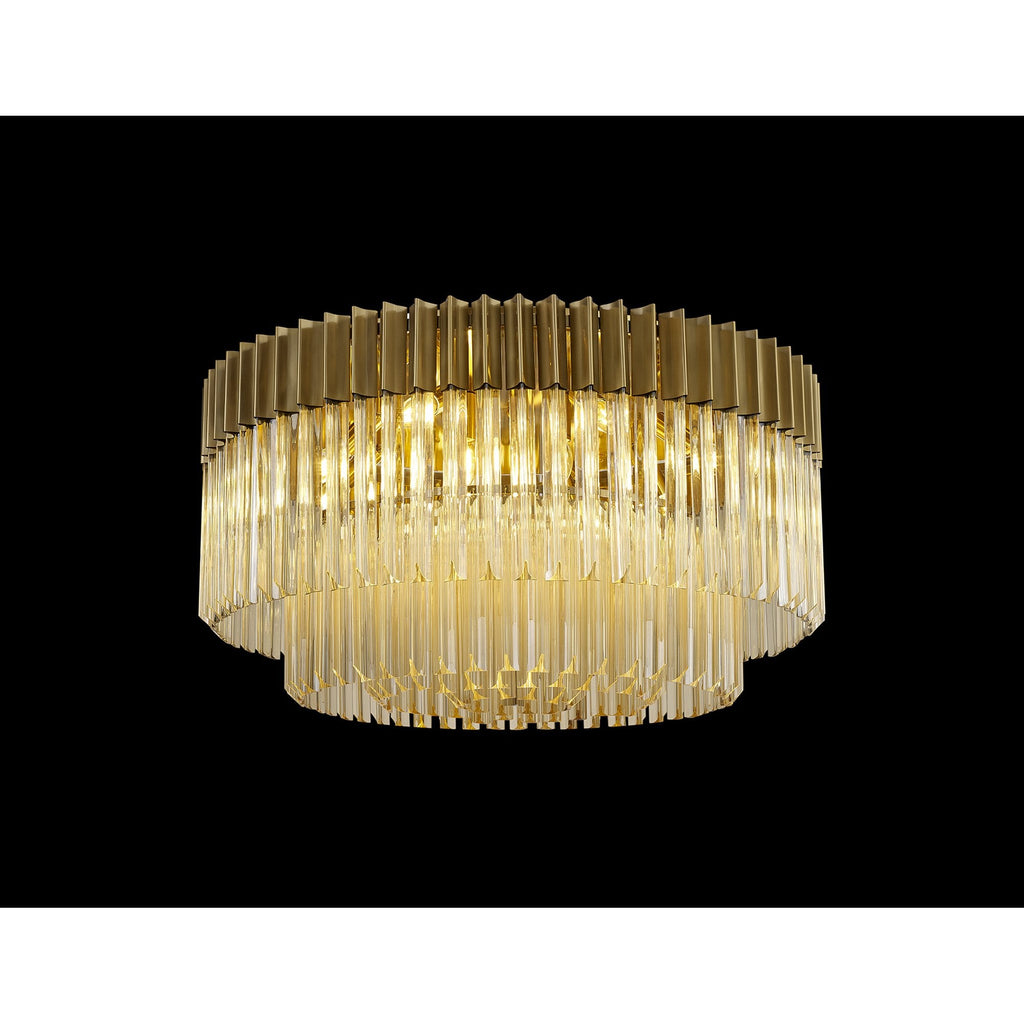 NL89459 Vienna 12 Light Ceiling Light Brass Cognac