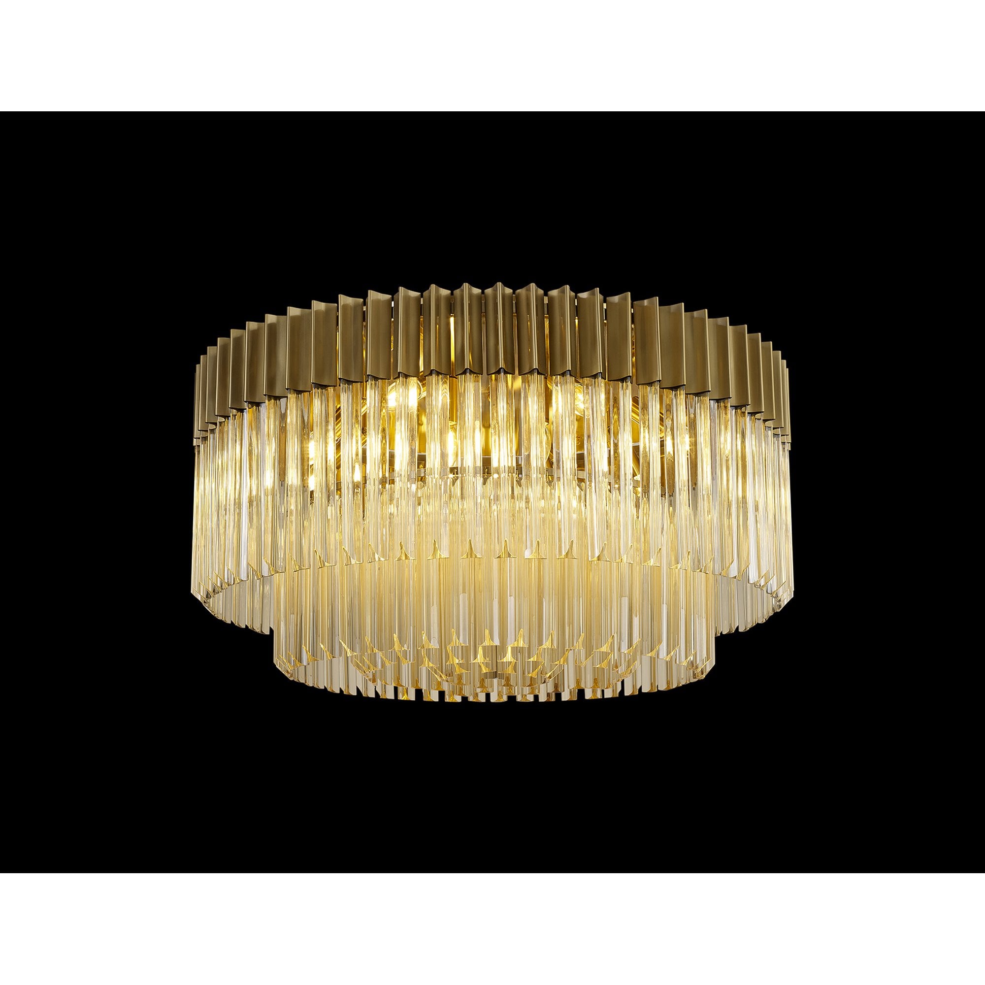 NL89459 Vienna 12 Light Ceiling Light Brass Cognac