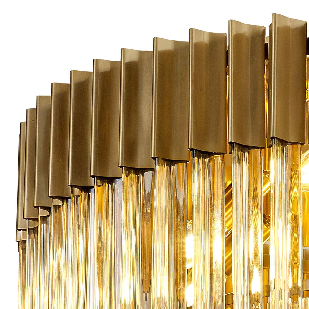 NL89459 Vienna 12 Light Ceiling Light Brass Cognac