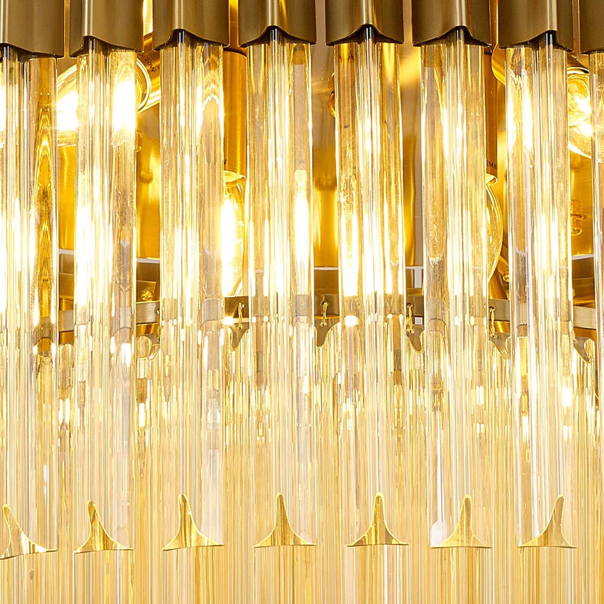 NL89459 Vienna 12 Light Ceiling Light Brass Cognac