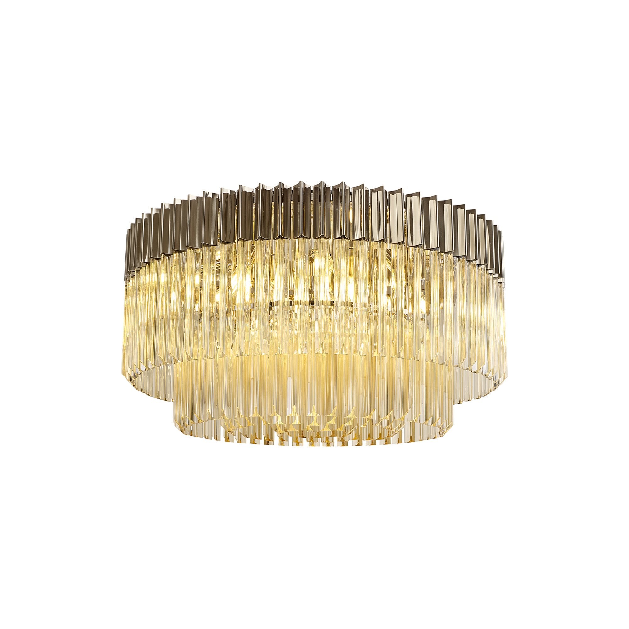 NL89469 Vienna  12 Light Ceiling Light Polished Nickel Cognac